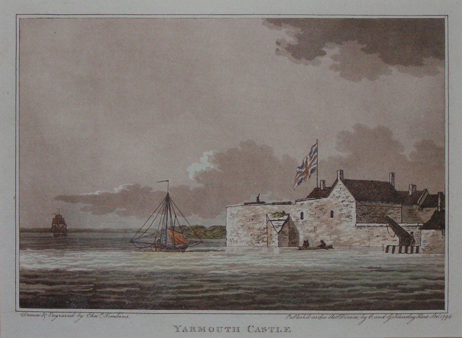 Aquatint - Yarmouth Castle - Tomkins
